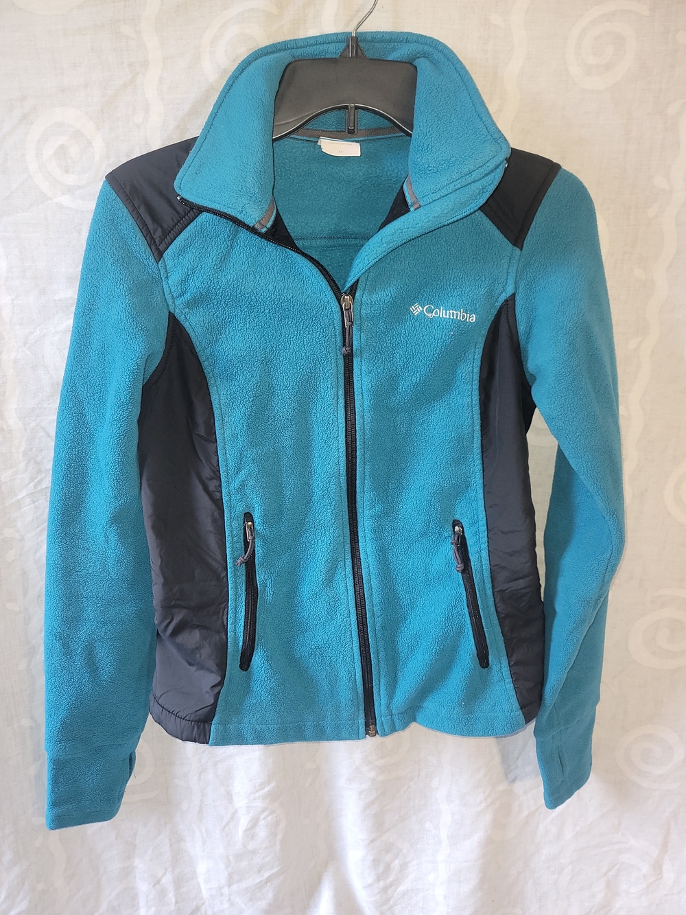 Columbia Women's Teal and Black Full-Zip Fleece Jacket